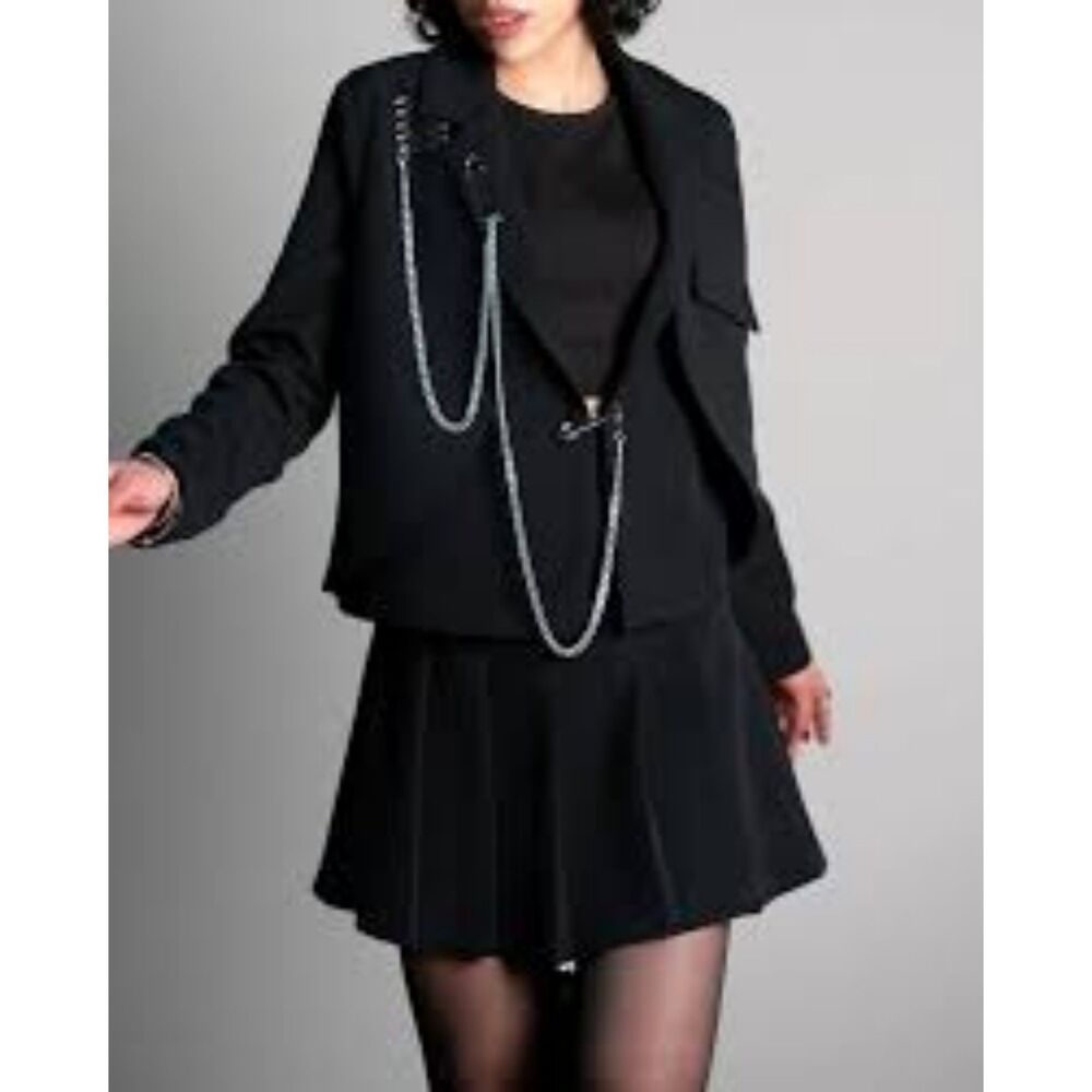 (C4) Rachel Roy Women's Vintage,Y2K,Wool Blend Short Jacket, Size L, with Short